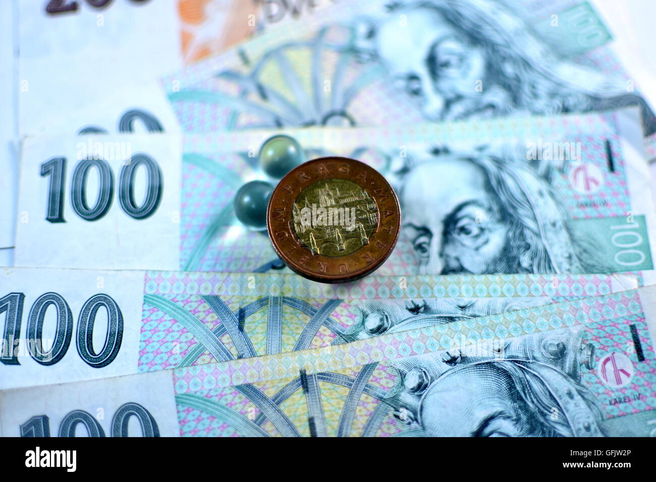 Close up Czech Koruna currency, Czech Republic Stock Photo - Alamy