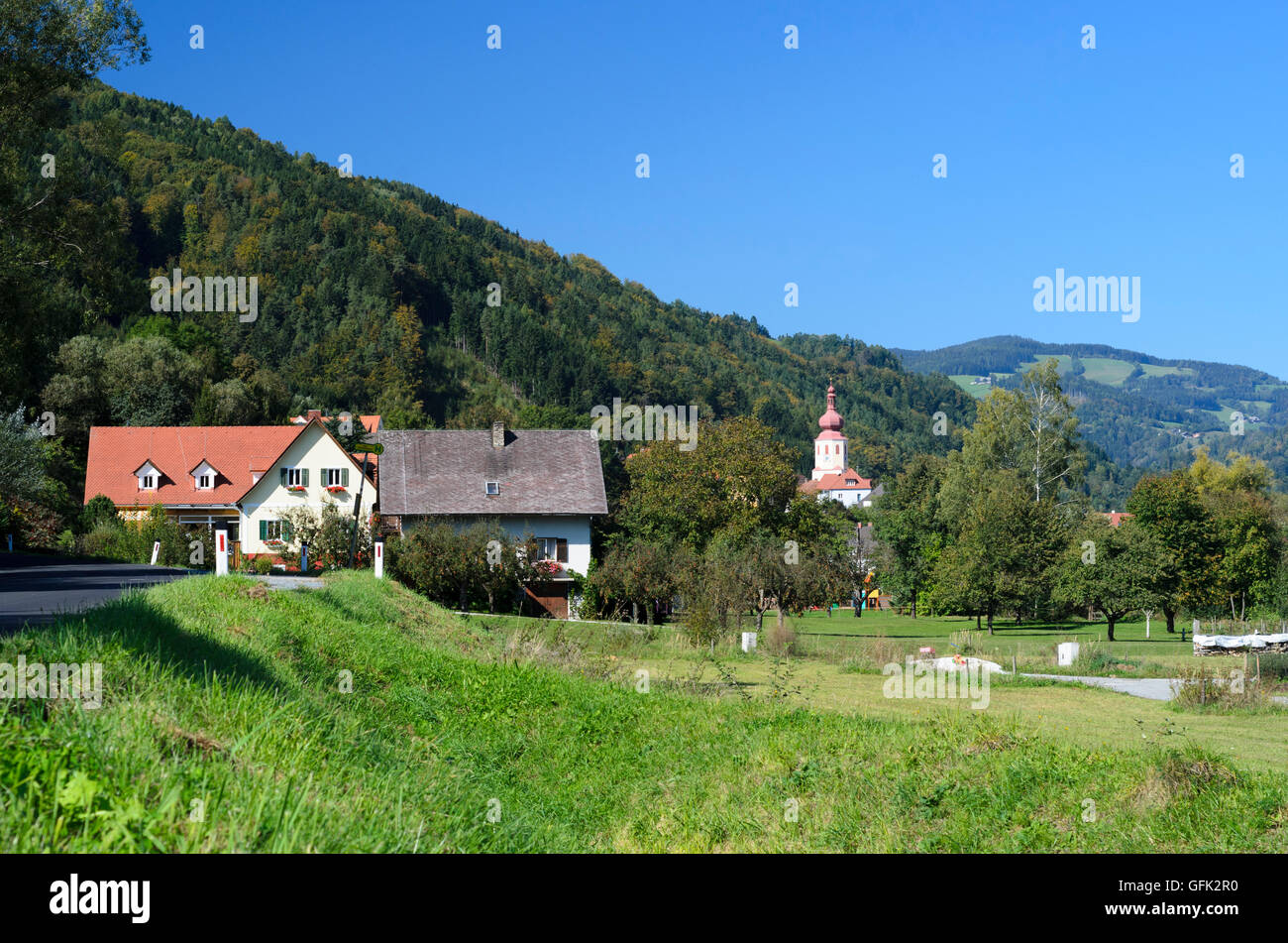 Anger: church, Austria, Steiermark, Styria, Steirisches Thermenland - Oststeiermark Stock Photo