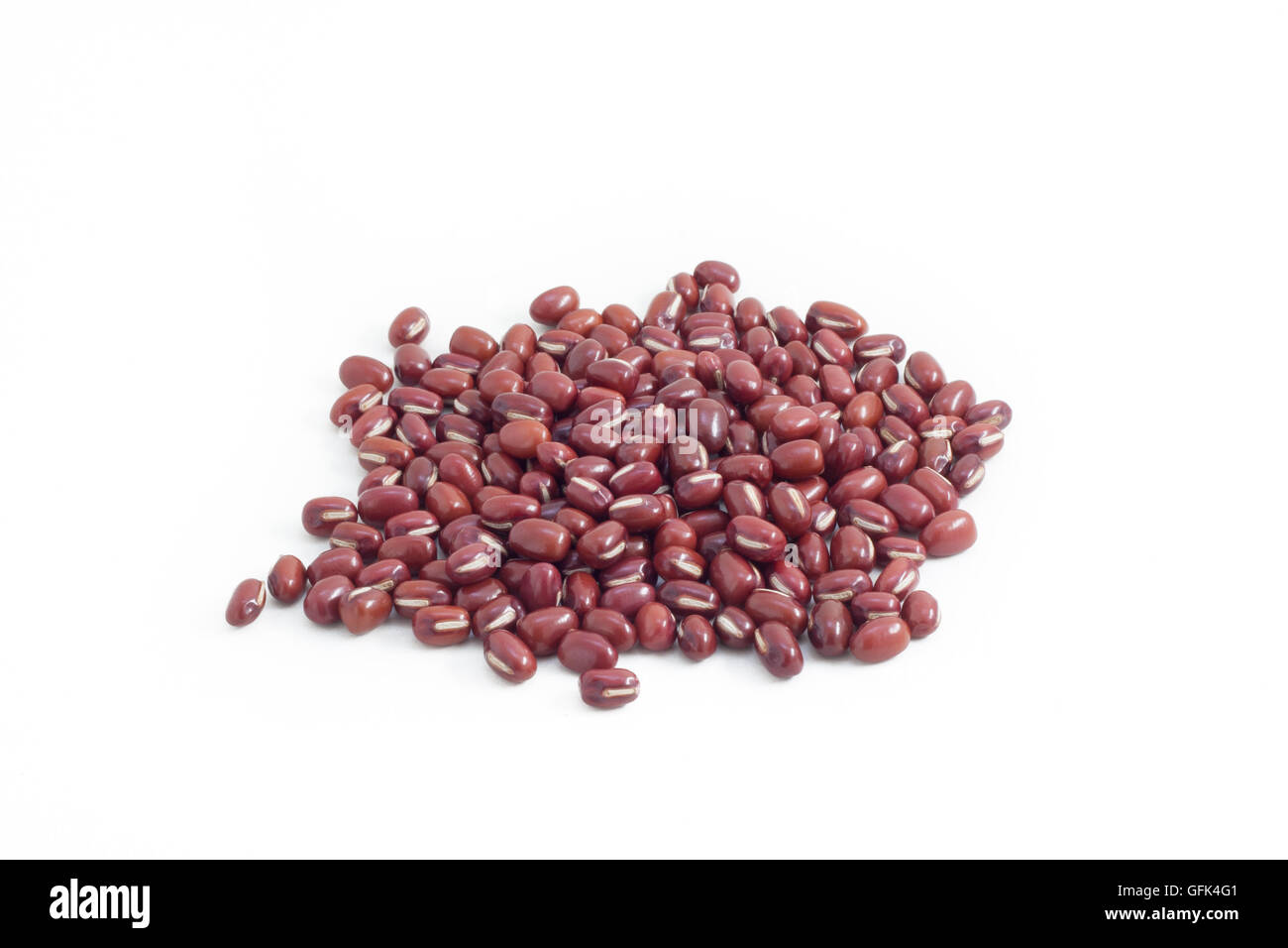 Japanese red beans on white isolated background Stock Photo Alamy