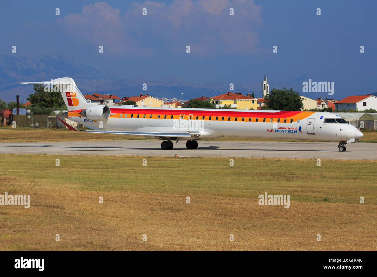 MADRID, SPAIN - MAY 15th 2016: Plane -Bombardier CRJ-1000- of -Air Nostrum- airline Stock Photo
