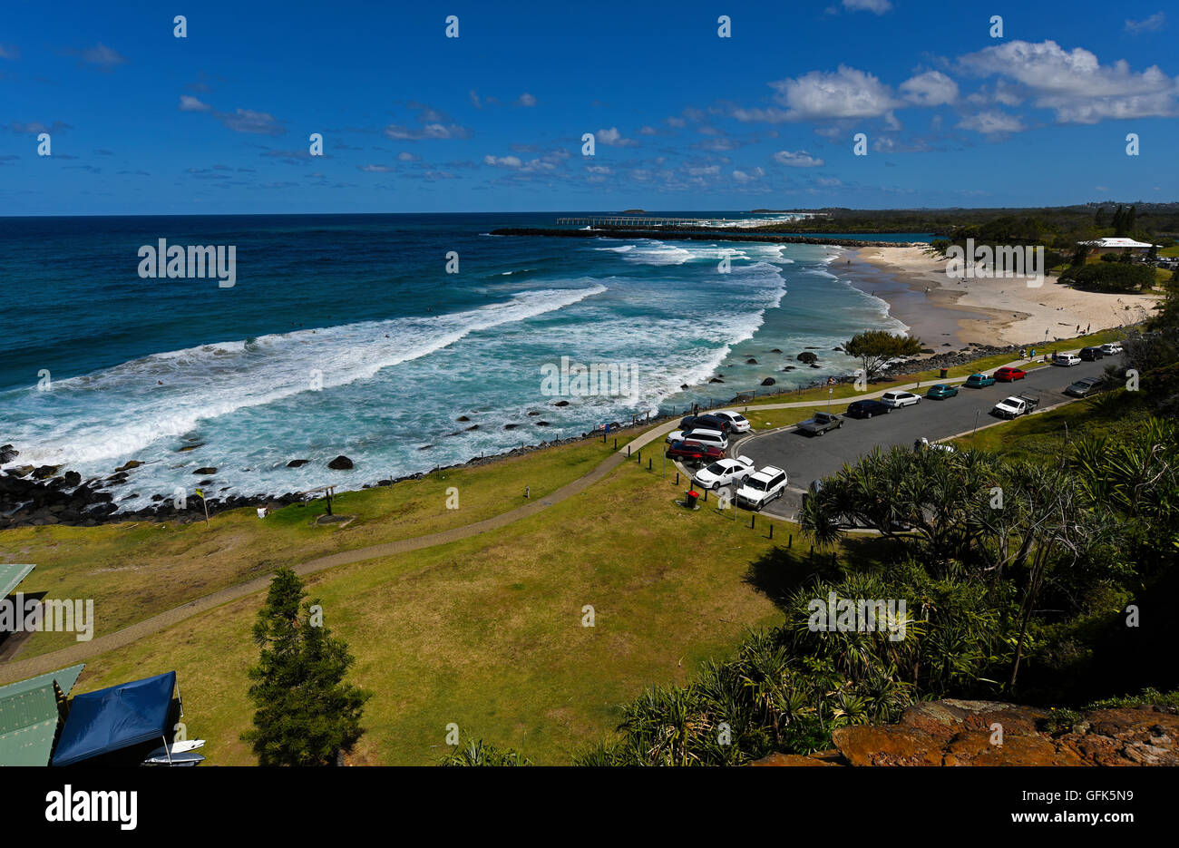 view from point danger looking south, coolangatta, gold coast, queensland Stock Photo