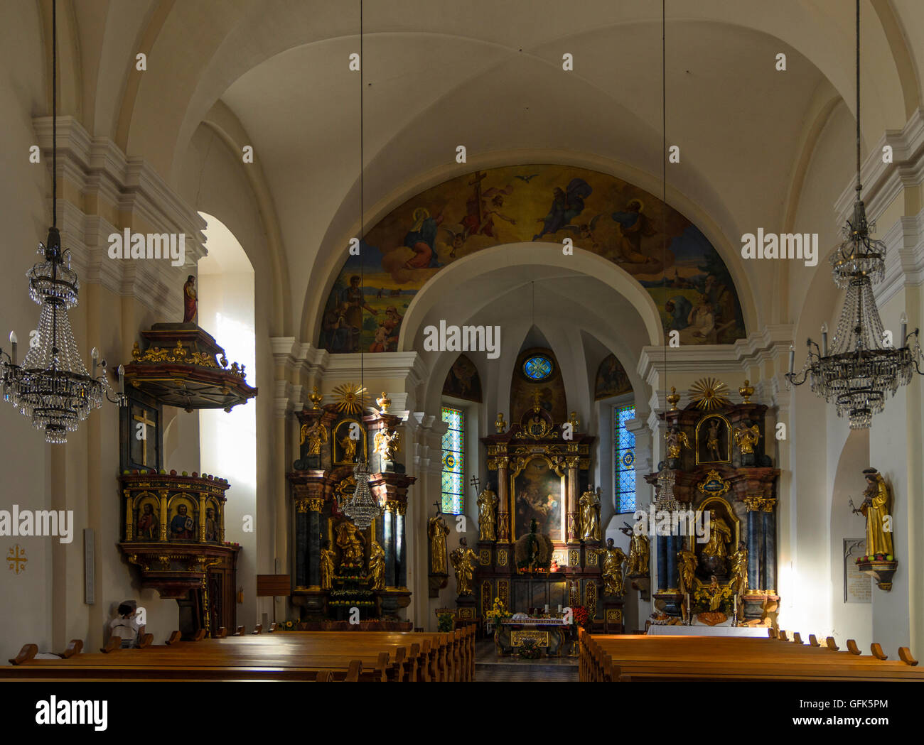Fehring: church, Austria, Steiermark, Styria, Steirisches Thermenland - Oststeiermark Stock Photo