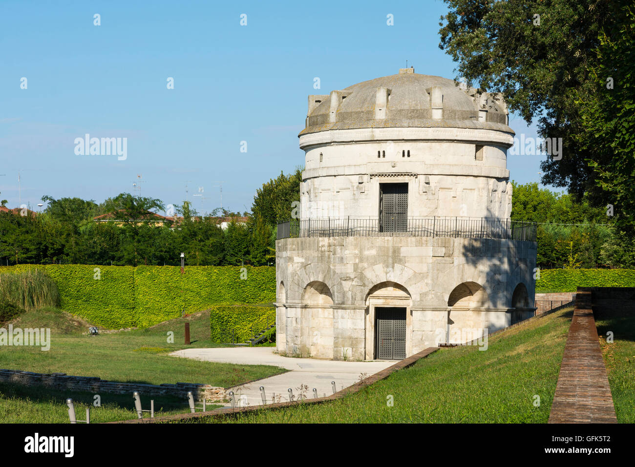 Ravenna,Italy-august 21,2015:mausoleum of Theodoric in Ravenna-Italy,during a sunny day. Stock Photo