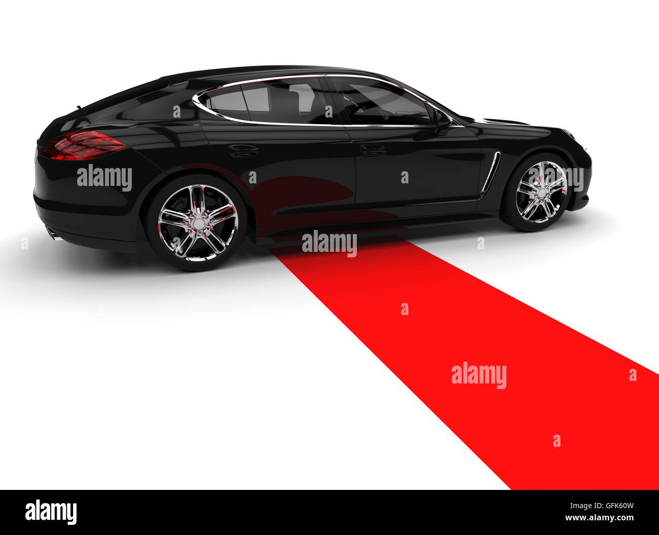 3D render image representing a high class limousine waiting at the end of  red carpet Stock Photo - Alamy