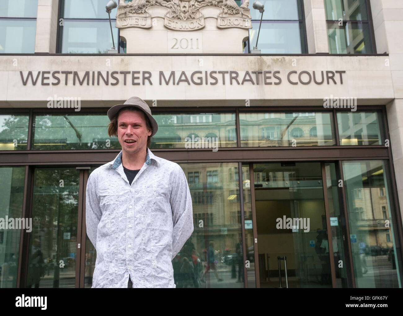 Extradition hearing for Lauri Love, 30,who has been charged with hacking into various agencies, including the US Army and Nasa Stock Photo
