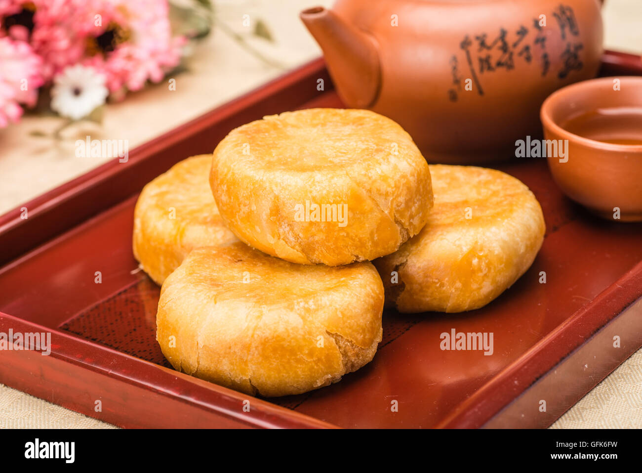 pie with rousong. rousong, also called meat wool, meat floss, pork