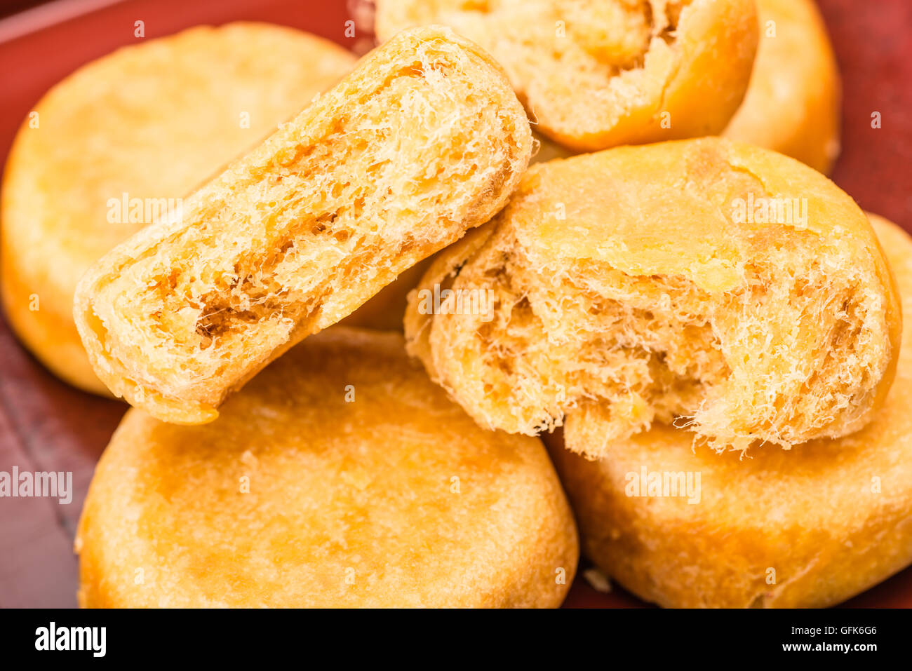 pie with rousong. rousong, also called meat wool, meat floss, pork