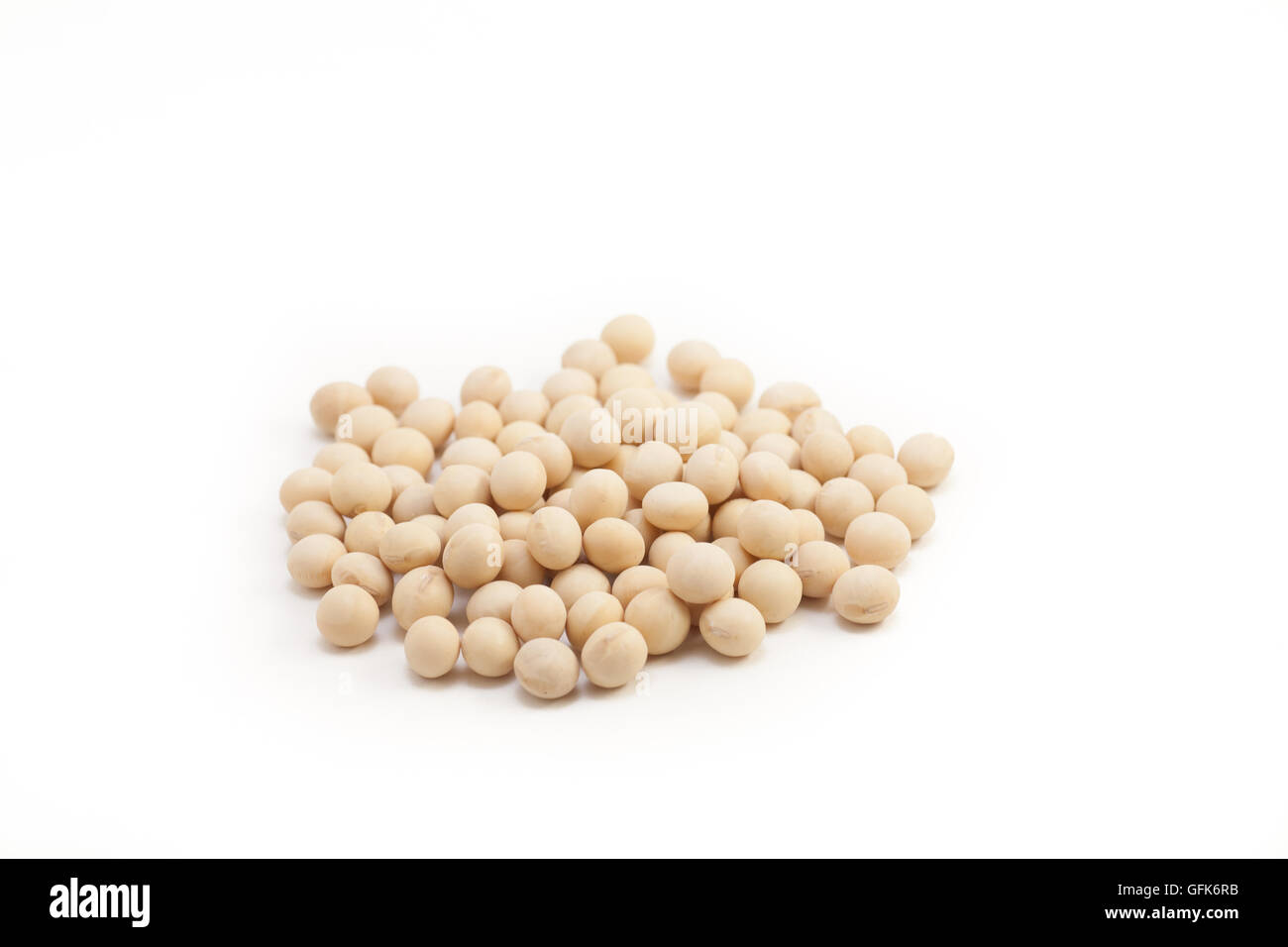 Soy beans on white isolated background Stock Photo