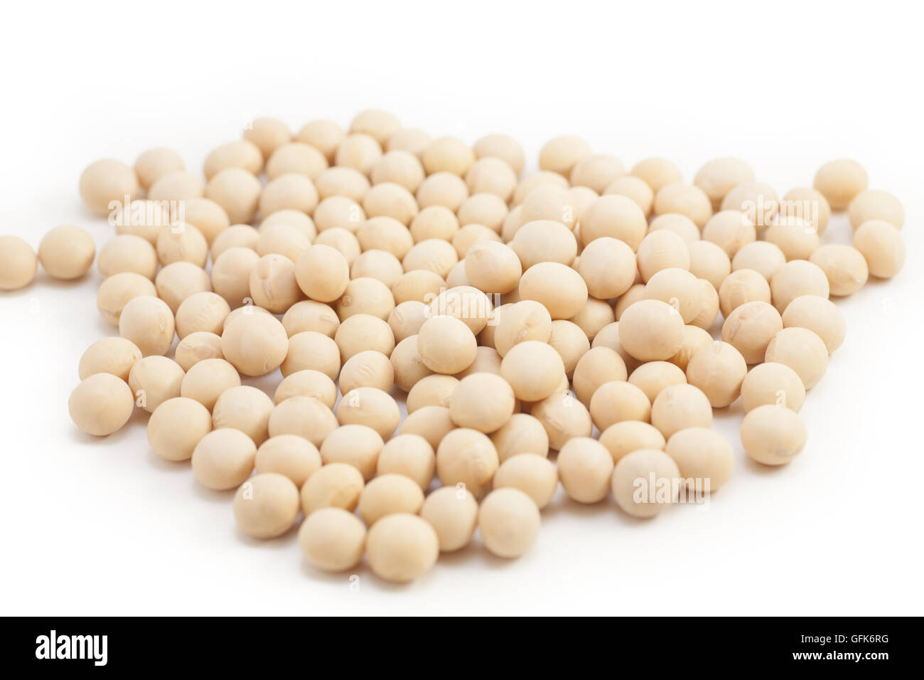 Soy beans on white isolated background Stock Photo