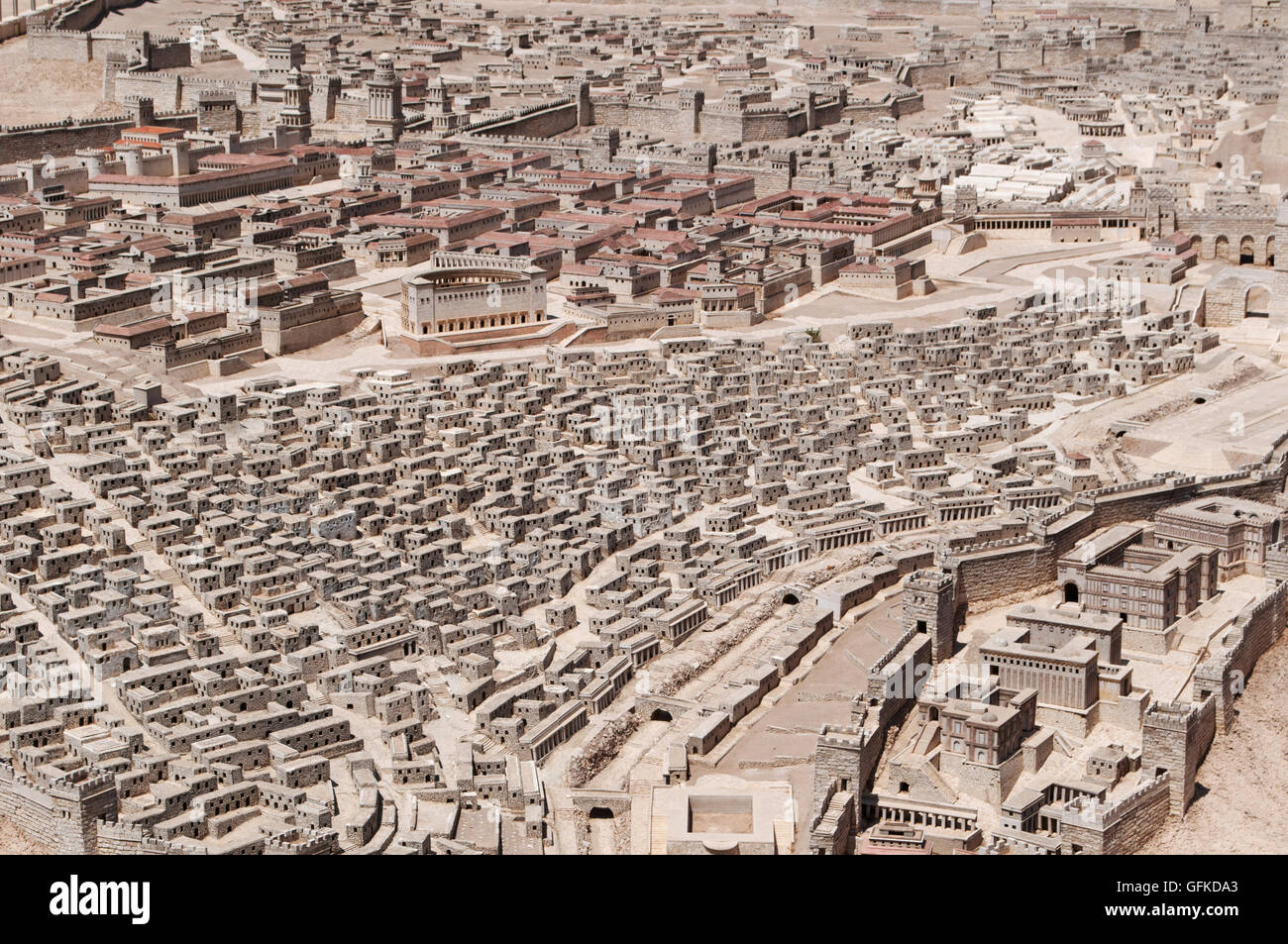 Jerusalem, Israel Museum: the Second Temple Model, opened in 1966, a scale model of Jerusalem before the Temple's destruction Stock Photo