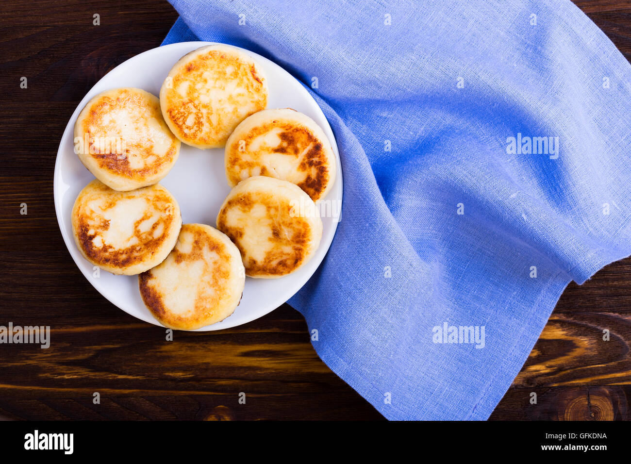 Cottage cheese pancakes, homemade traditional Ukrainian and Russian