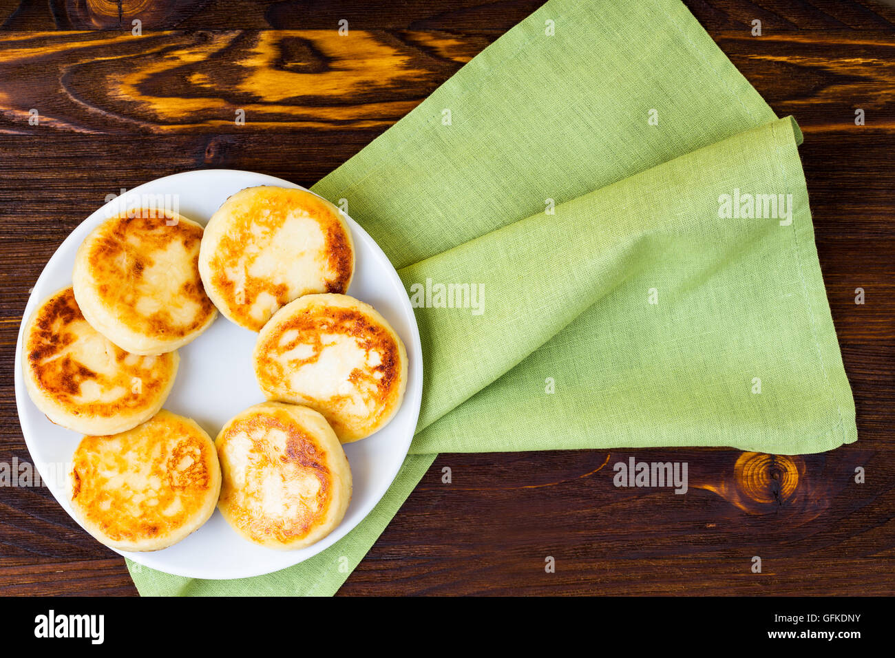 Cottage cheese pancakes, homemade traditional Ukrainian and Russian