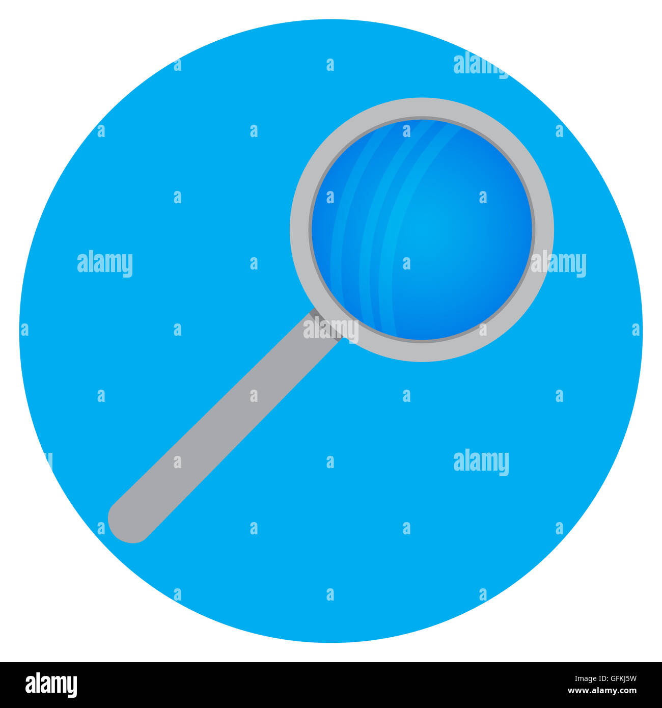 Magnifying glass icon. Zoom glass, lens magnify for exploration and research, vector illustration Stock Photo