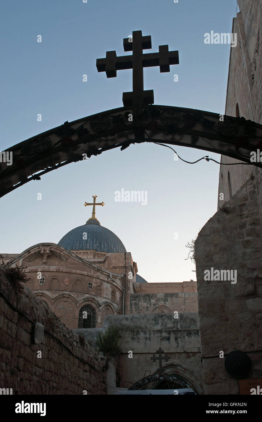 Jerusalem: the Coptic Orthodox Church, the compound at the Church of the Holy Sepulcher houses the seat of the Coptic Archbishop and three churches Stock Photo