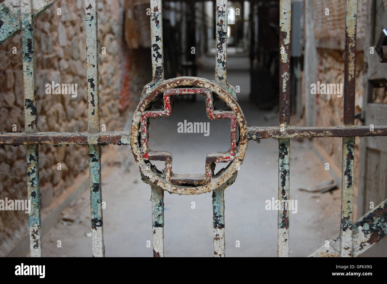 Hospital wing at the abandoned Eastern State Penitentiary Stock Photo