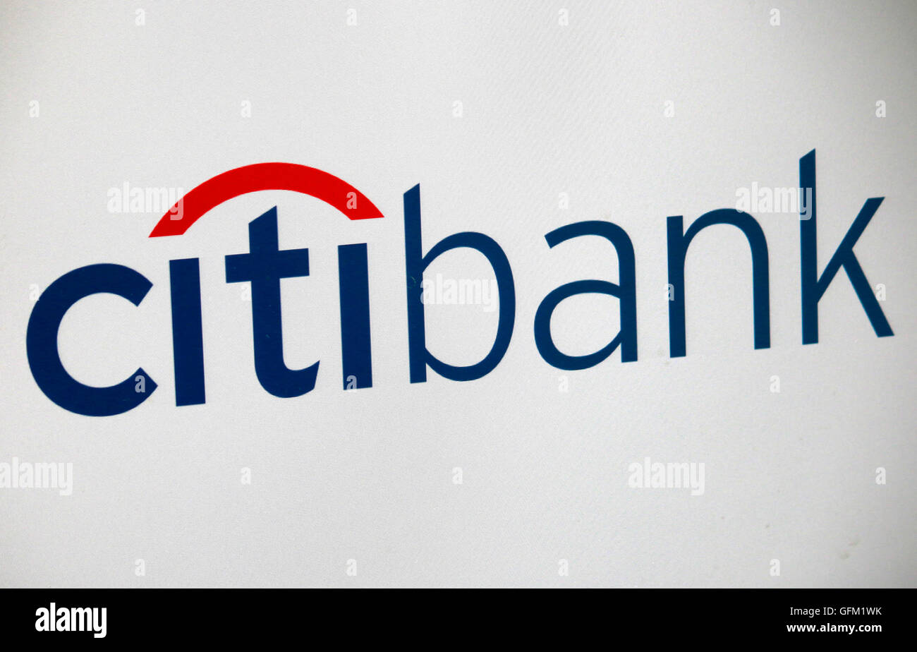 Loge der Marke 'Citibank', Berlin. Stock Photo