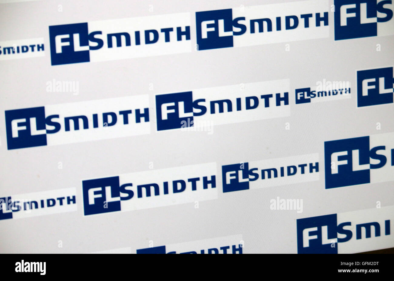 Loge der Marke 'FL Smidth', Berlin. Stock Photo