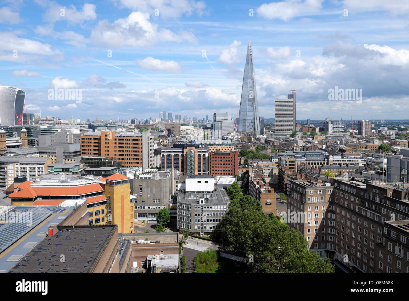 View over the city towards the Shard Southwark from the new Tate Modern Switch extension platform South London UK  KATHY DEWITT Stock Photo