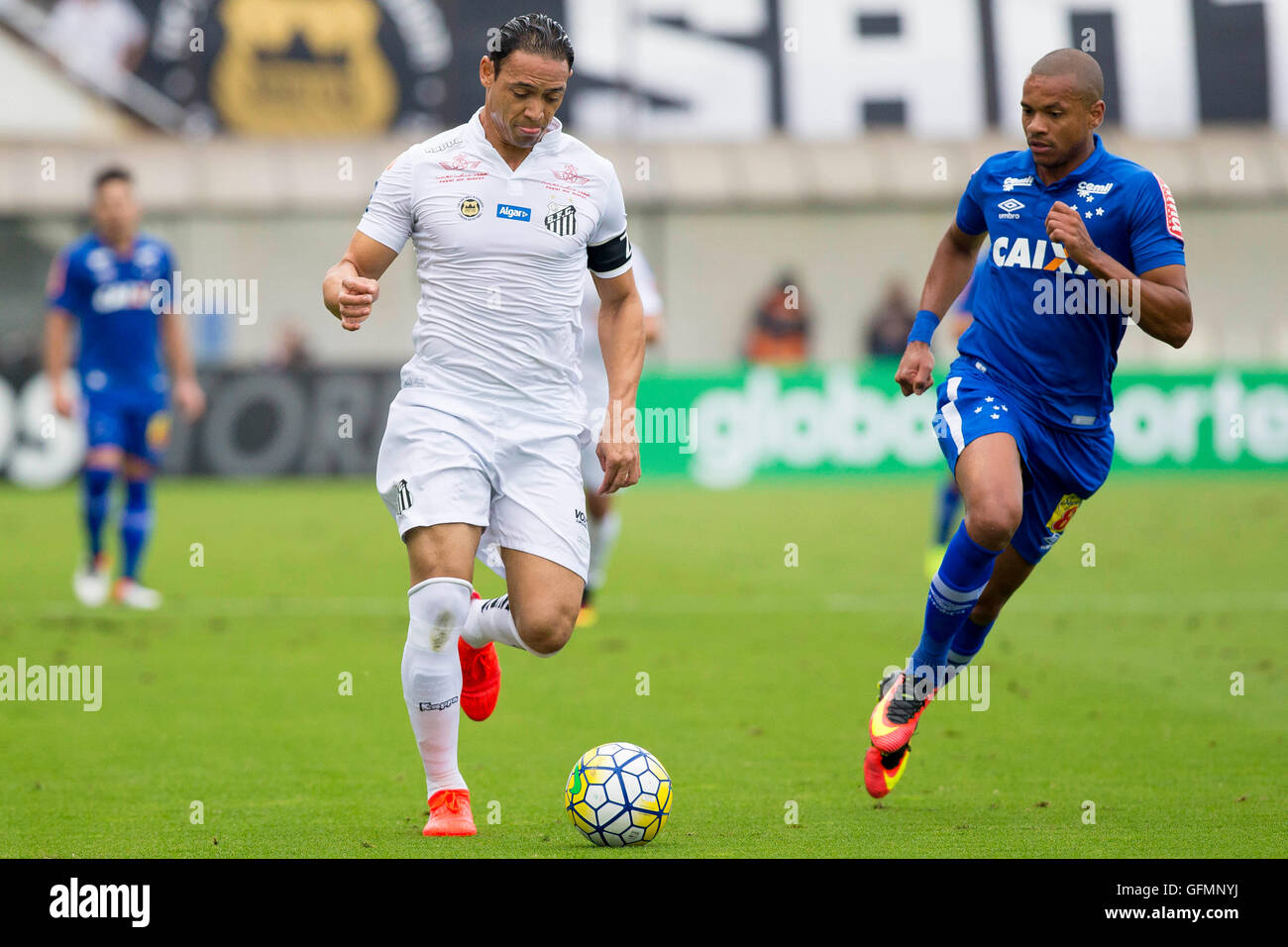 Ricardo Oliveira during the game between Santos and Cruzeiro held at Vila Belmiro stadium in Santos. The game is valid for the 17th round of the Brasileir?o 2016 Chevrolet. Stock Photo