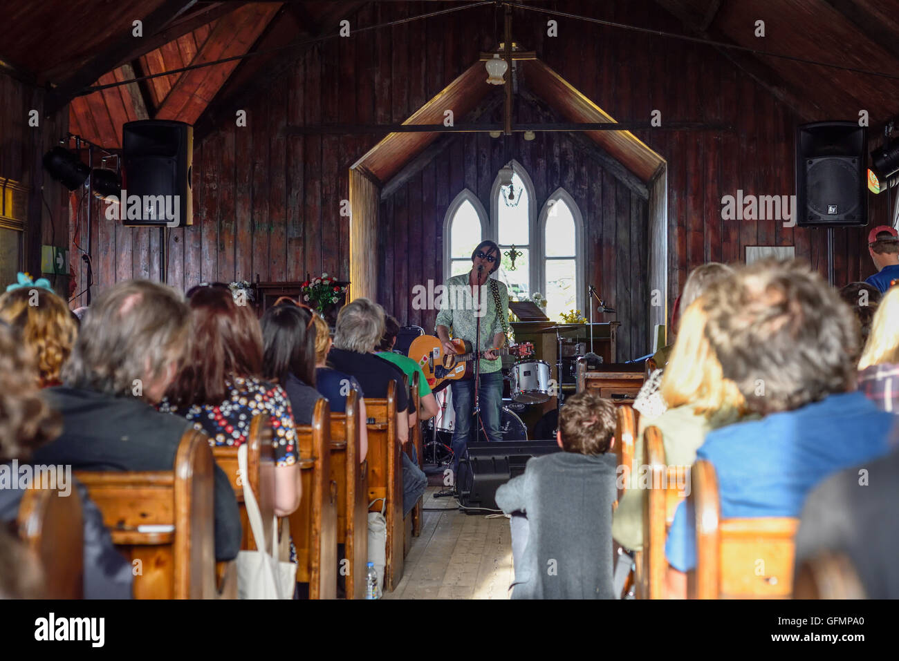 Ripley, Derbyshire, UK. 31st July 2016.Bands perform on the final night of the Indietracks festival. Midland railway, the organization behind the event said the festival has been a big success raising vital funds for the railway . Credit: Ian Francis/Alamy Live News Stock Photo