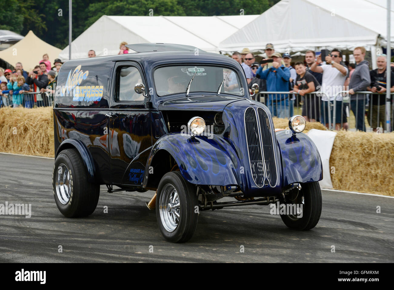 Carfest North, Bolesworth, Cheshire, UK. 31st July 2016. An American Hot Rod taking to the track. The event is the brainchild of Chris Evans and features 3 days of cars, music and entertainment with profits being donated to the charity Children in Need. Andrew Paterson/Alamy Live News Stock Photo