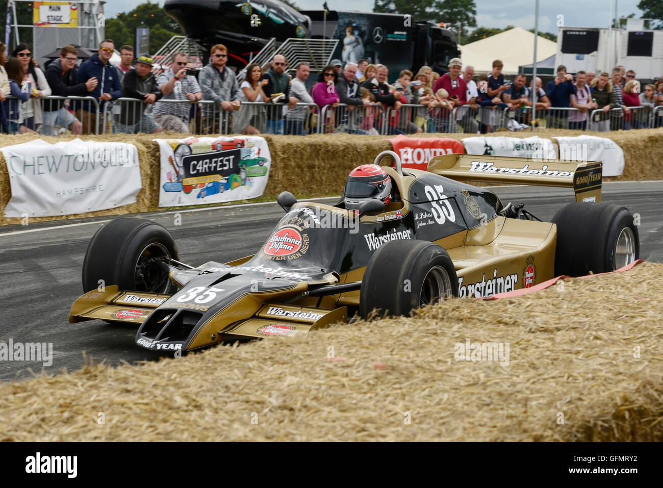 Carfest North, Bolesworth, Cheshire, UK. 31st July 2016. An Arrows F1 car taking to the track. The event is the brainchild of Chris Evans and features 3 days of cars, music and entertainment with profits being donated to the charity Children in Need. Andrew Paterson/Alamy Live News Stock Photo