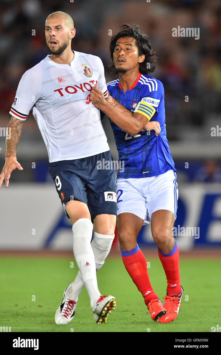 Kanagawa Japan 30th July 16 Robin Simovic Grampus Yuji Nakazawa F Marinos Football Soccer 16 J1 League 2nd Stage Match Between Yokohama F Marinos 0 0 Nagoya Grampus At Nissan Stadium In Kanagawa