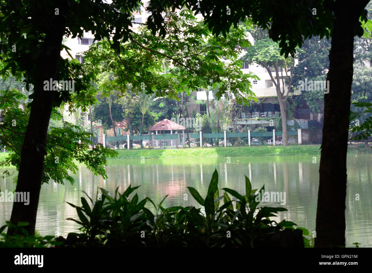 Dhaka, Bangladesh. 01st Aug, 2016. A view of Holey Artisan Bakery restaurant in Dhaka on August 1, 2016, in a street leading to the entrance of a Holey Artisan Bakery restaurant which was the site of a bloody siege that ended in the death of seventeen foreigners and five Bangladeshis on July 1. Credit:  Mamunur Rashid/Alamy Live News Stock Photo