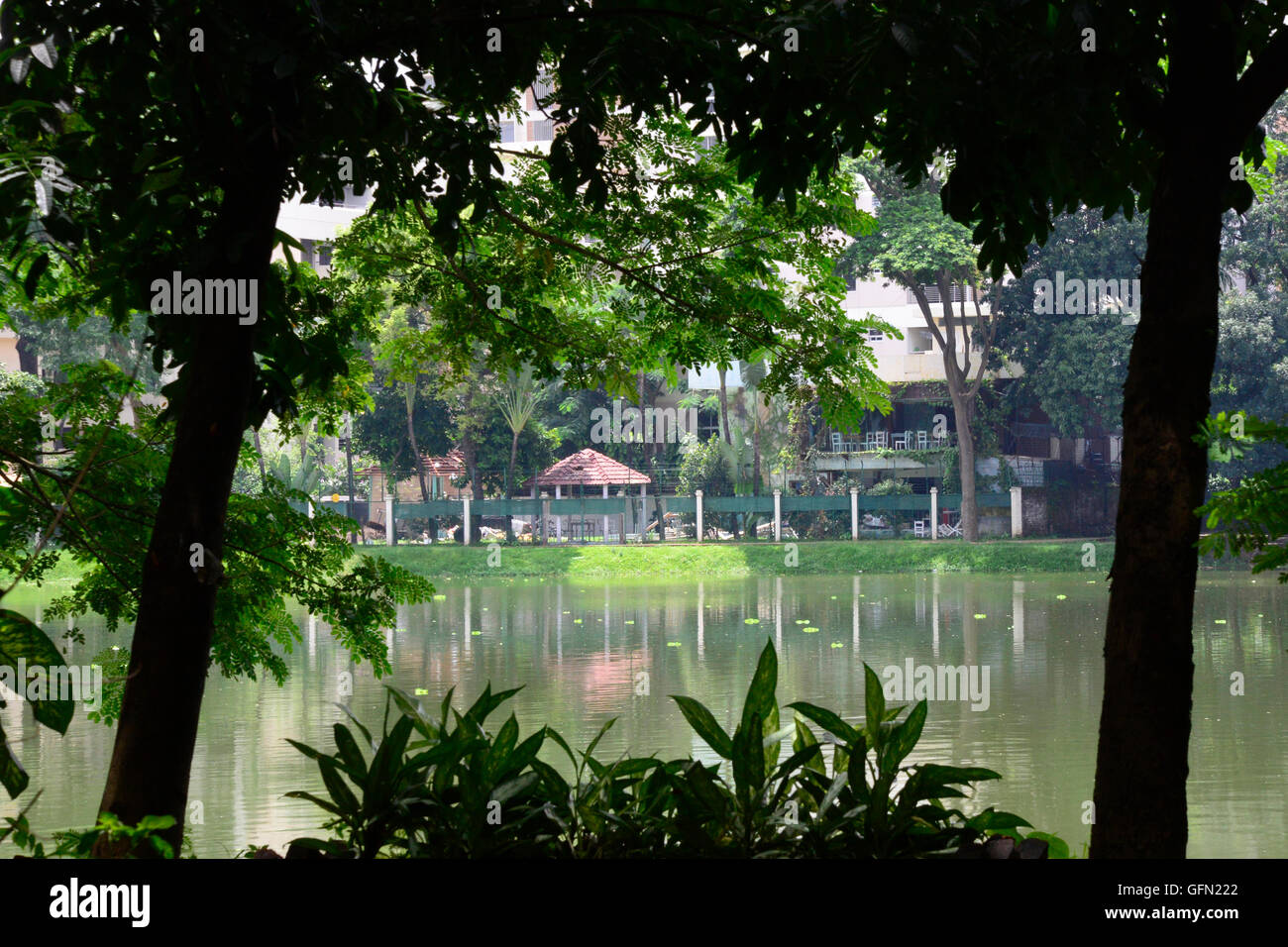 Dhaka, Bangladesh. 01st Aug, 2016. A view of Holey Artisan Bakery restaurant in Dhaka on August 1, 2016, in a street leading to the entrance of a Holey Artisan Bakery restaurant which was the site of a bloody siege that ended in the death of seventeen foreigners and five Bangladeshis on July 1. Credit:  Mamunur Rashid/Alamy Live News Stock Photo