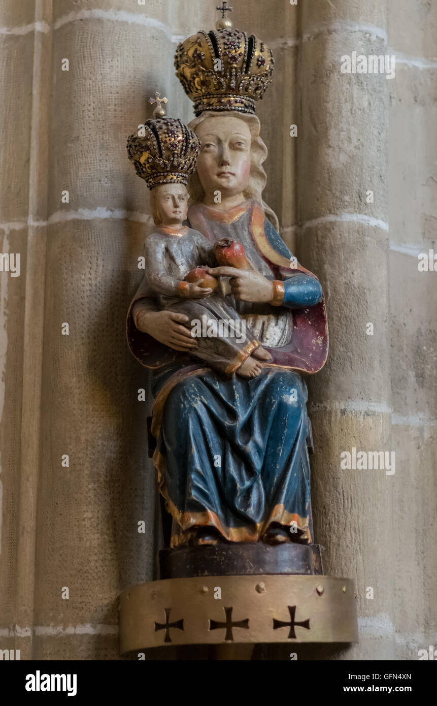 Madonna with Child, Deutschordenskirche (Church of Teutonic Order), Vienna, Austria Stock Photo