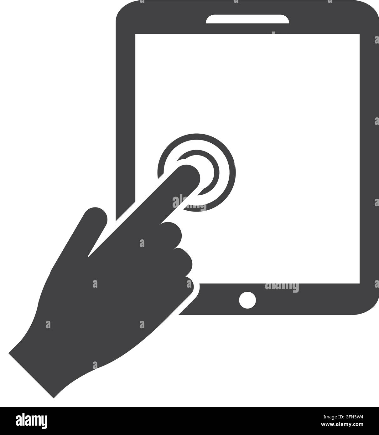 Touching ipad screen Stock Vector Images - Alamy