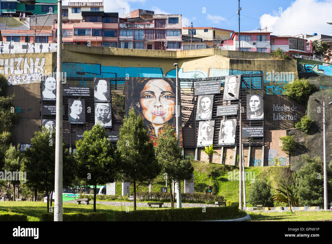 Portraits of women and ideas of liberty, Quito, capital city of Ecuador, South America Stock Photo