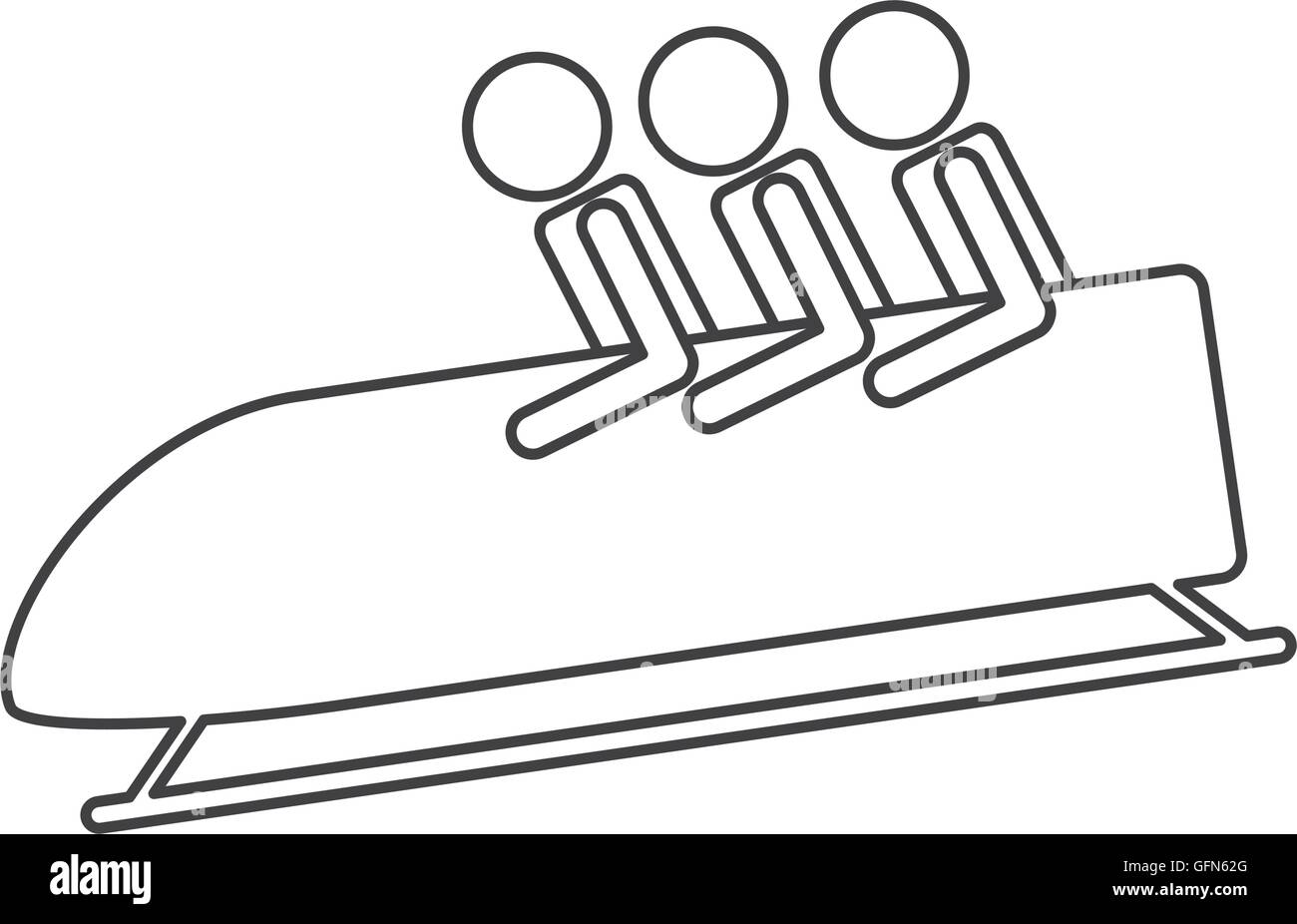bobsleigh sport icon Stock Vector