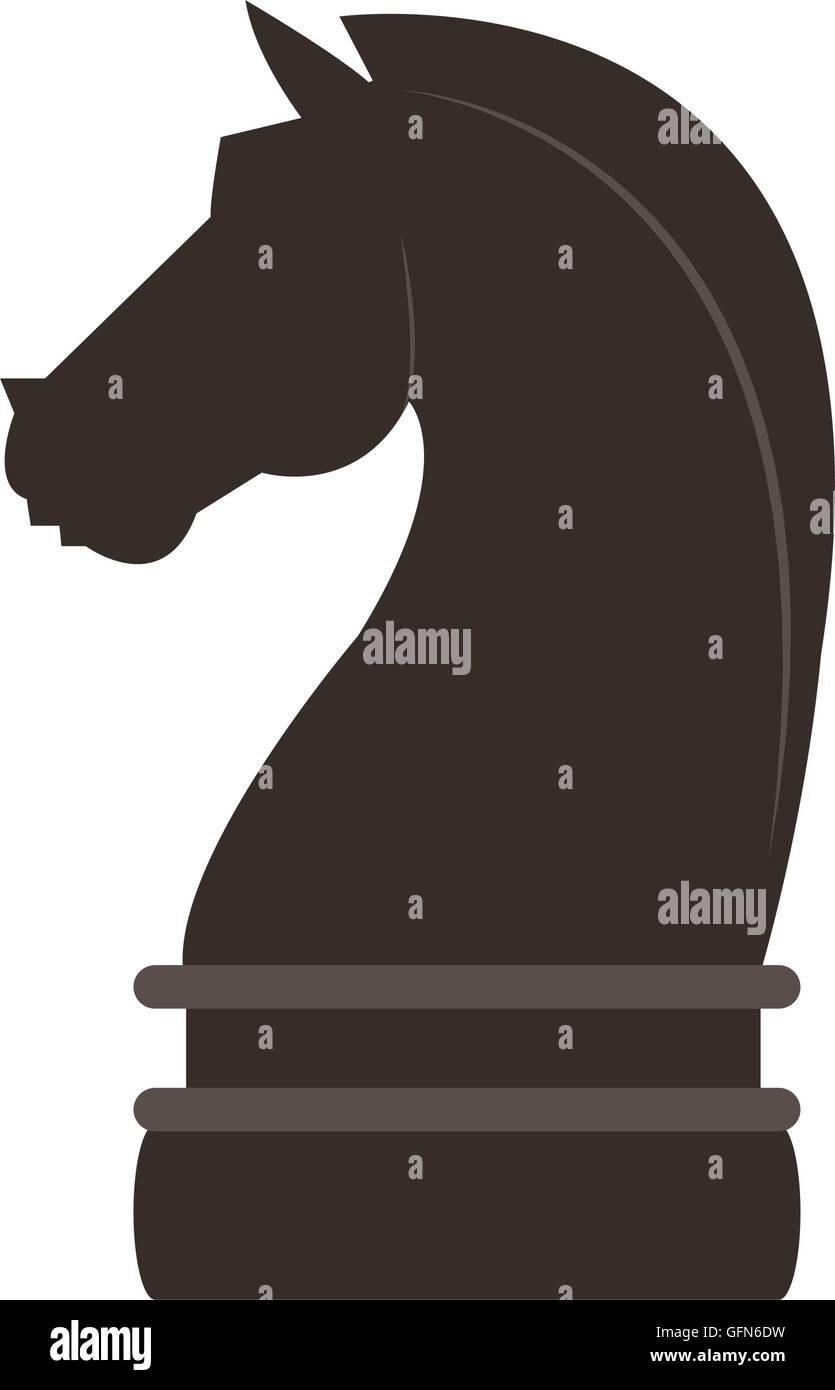 Horse black head silhouette of a chess piece Free Icon