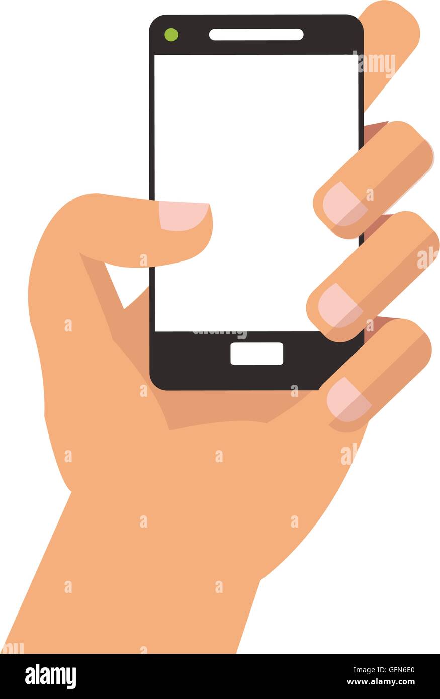 hand holding modern cellphone icon Stock Vector Image & Art - Alamy
