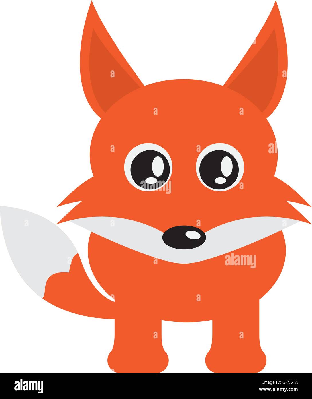cute fox cartoon icon Stock Vector
