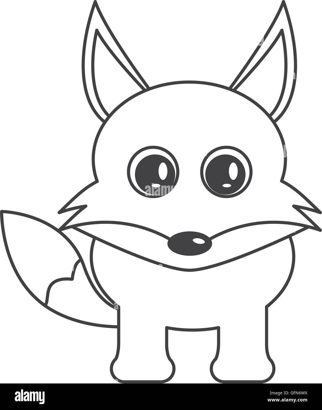 cute fox cartoon icon Stock Vector
