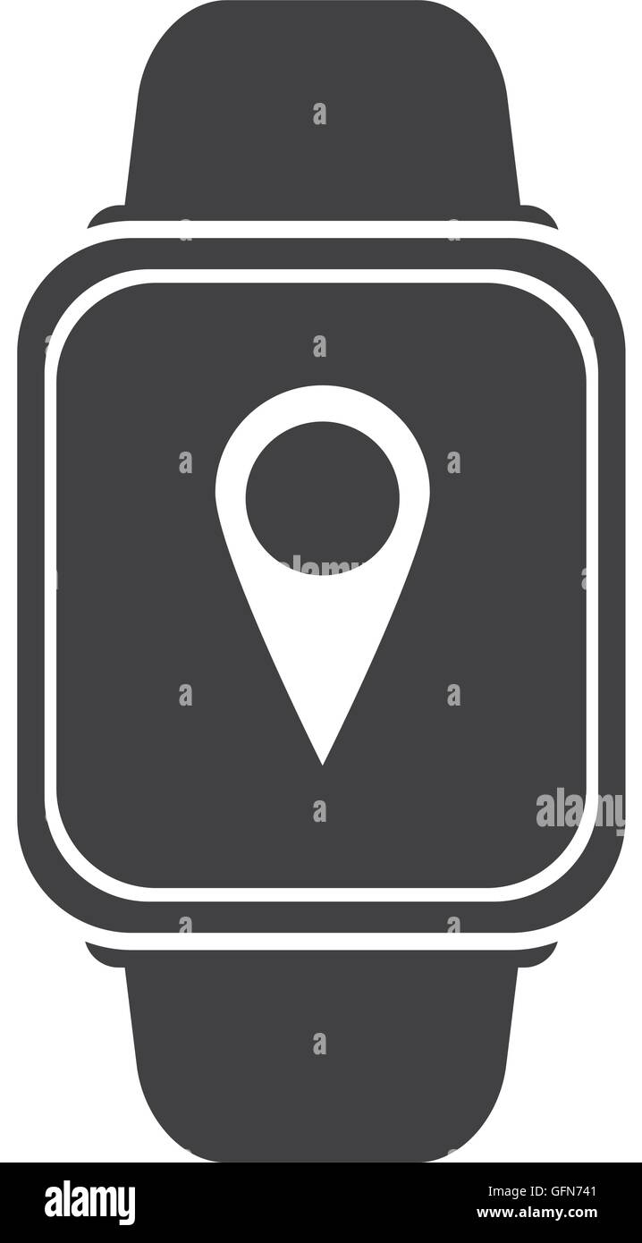 smart watch with pin icon Stock Vector Image & Art - Alamy