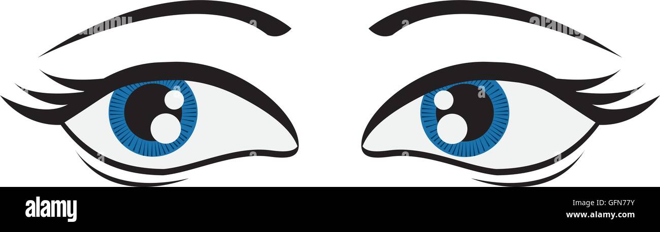 tired femenine cartoon eyes icon Stock Vector Image & Art - Alamy