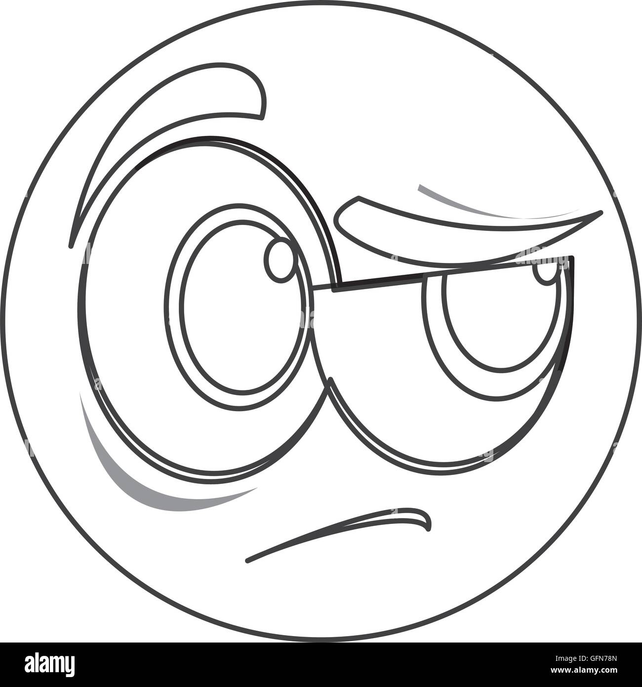 side eye face emoticon icon Stock Vector