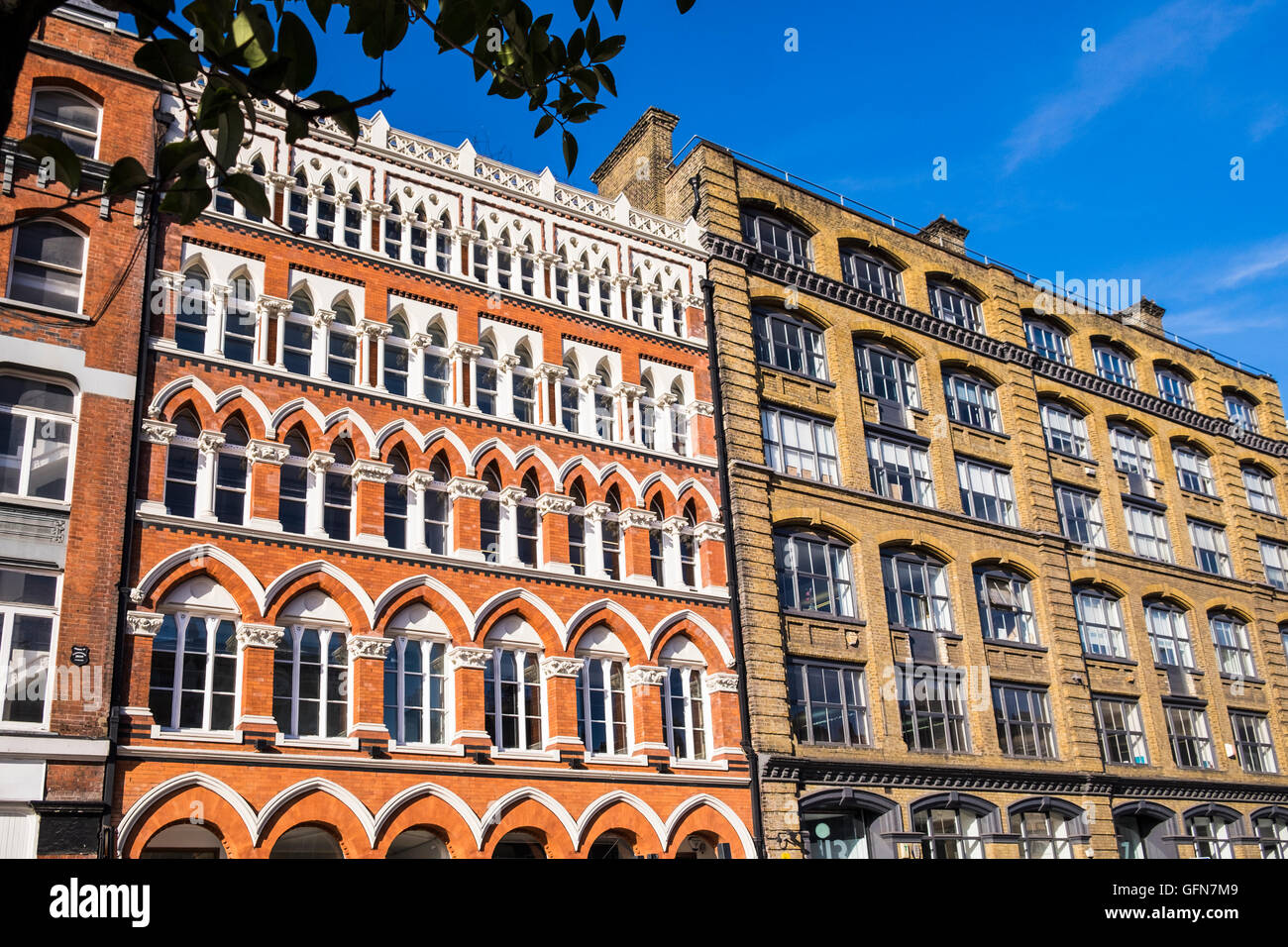 Farringdon Road buildings, Clerkenwell, London, England, U.K. Stock Photo