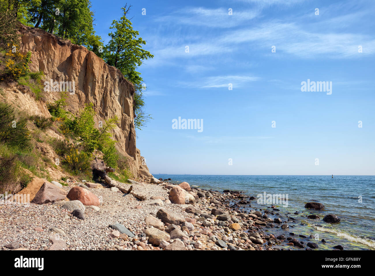 Orlowo Cliff in Gdynia, Poland, Europe, rocky beach, Baltic Sea