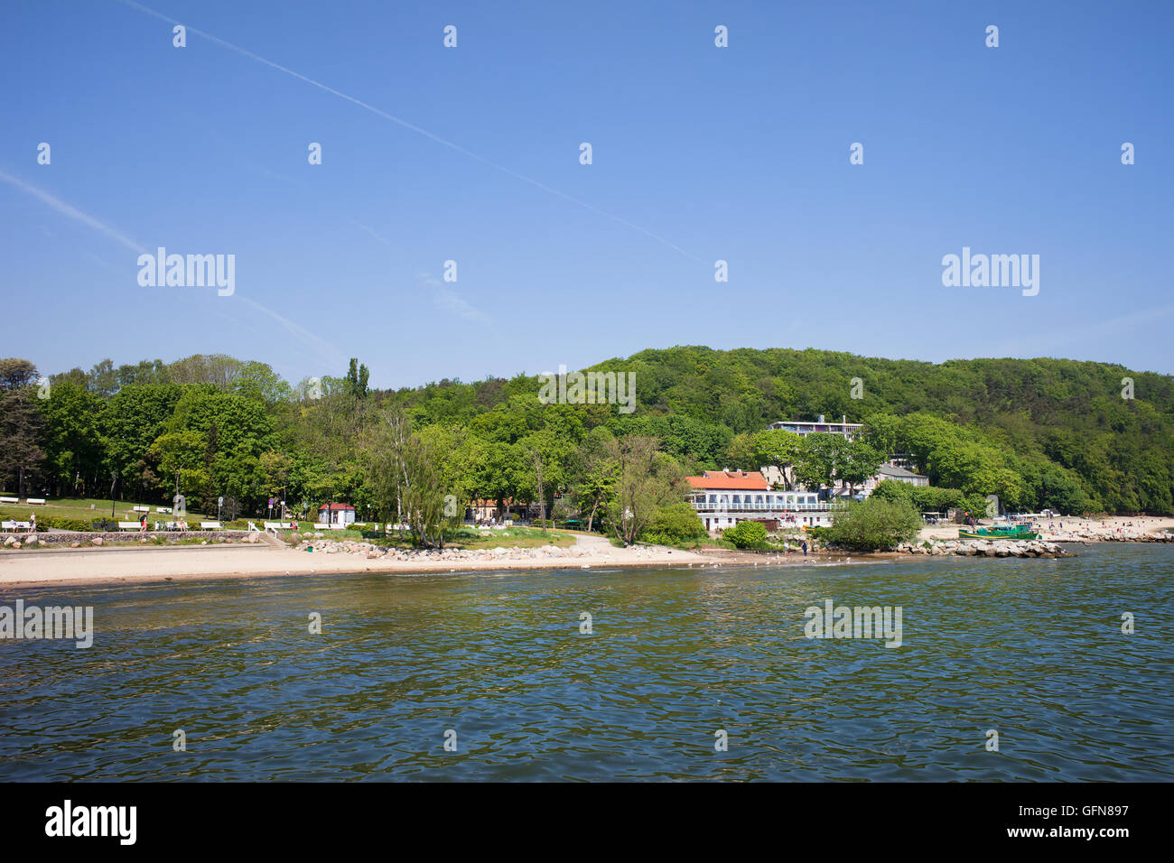 City of Gdynia, Orlowo and Redlowo districts, beach and coastline at Baltic Sea in Poland, Europe Stock Photo