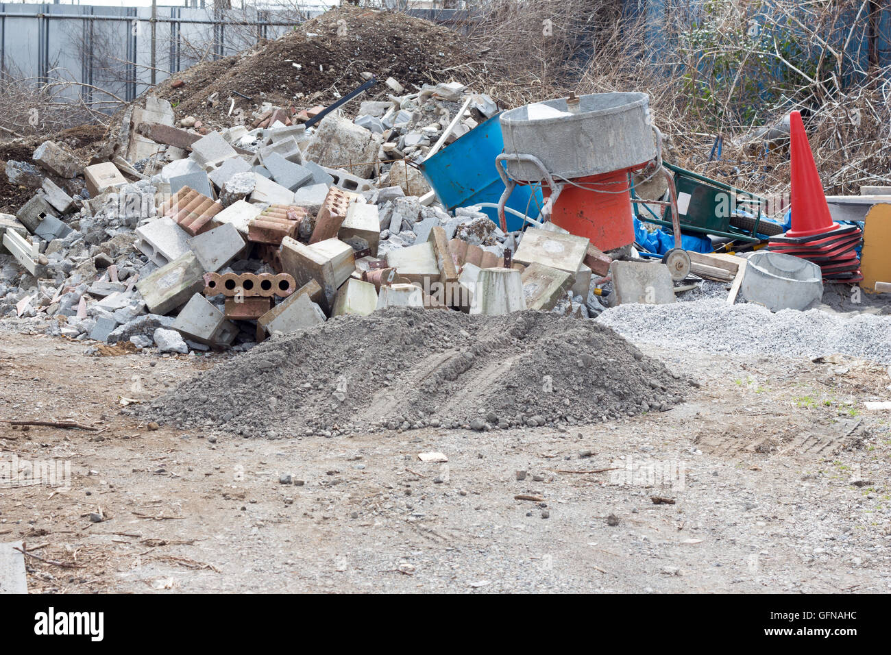 Dumping place on construction sight Stock Photo