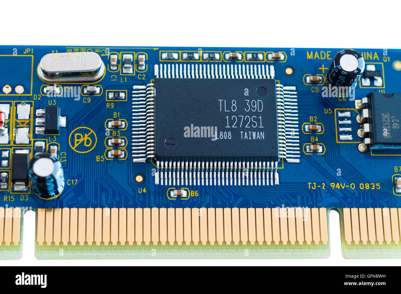 Close up photo of part of a network interface card Stock Photo Alamy