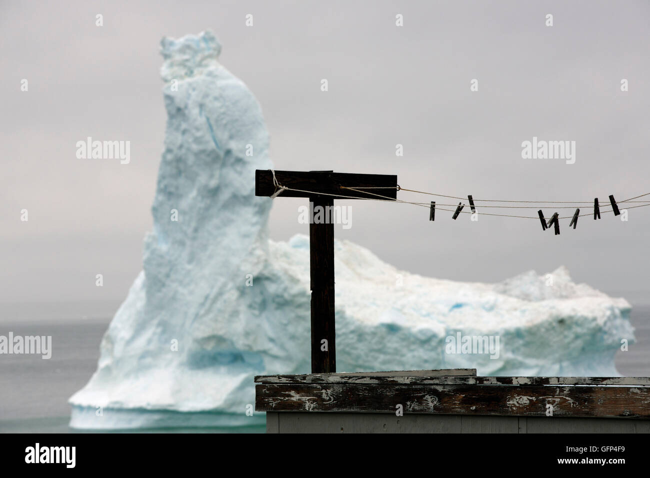 Clothes line iceberg, Ilulissat, Greenland Stock Photo