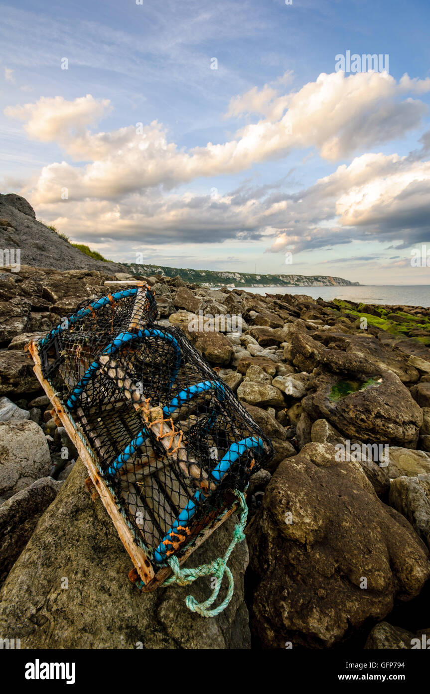 Folkestone coast looking toward Dover. Kent, England Stock Photo