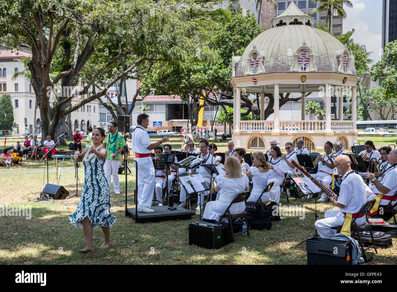 Royal Hawaiian Band, Hawaii, USA, Saturday, May 07, 2016. Stock Photo