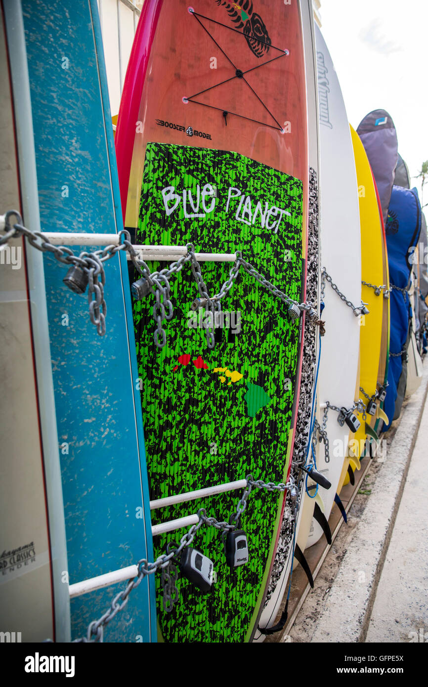 Hawaii surf boards hires stock photography and images Alamy