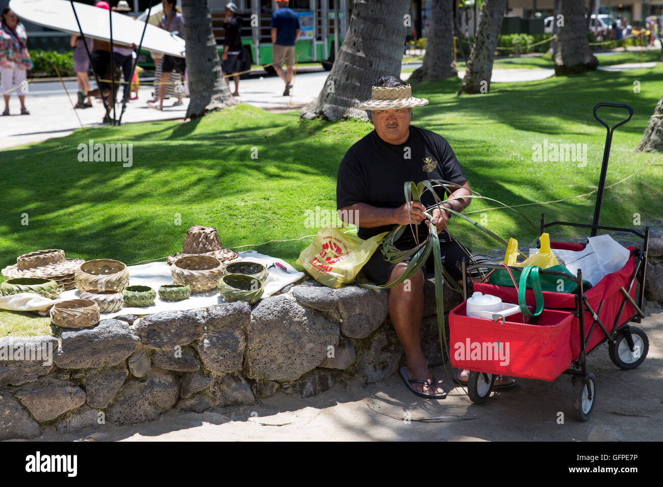 Street Seller, Hawaii, USA, Tuesday, May 10, 2016. Stock Photo